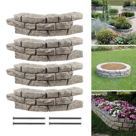 RTS COMPANIES Rts Home Accents Rock Lock Raised Garden Bed Curved Rock, 4Pk 550600520A0081